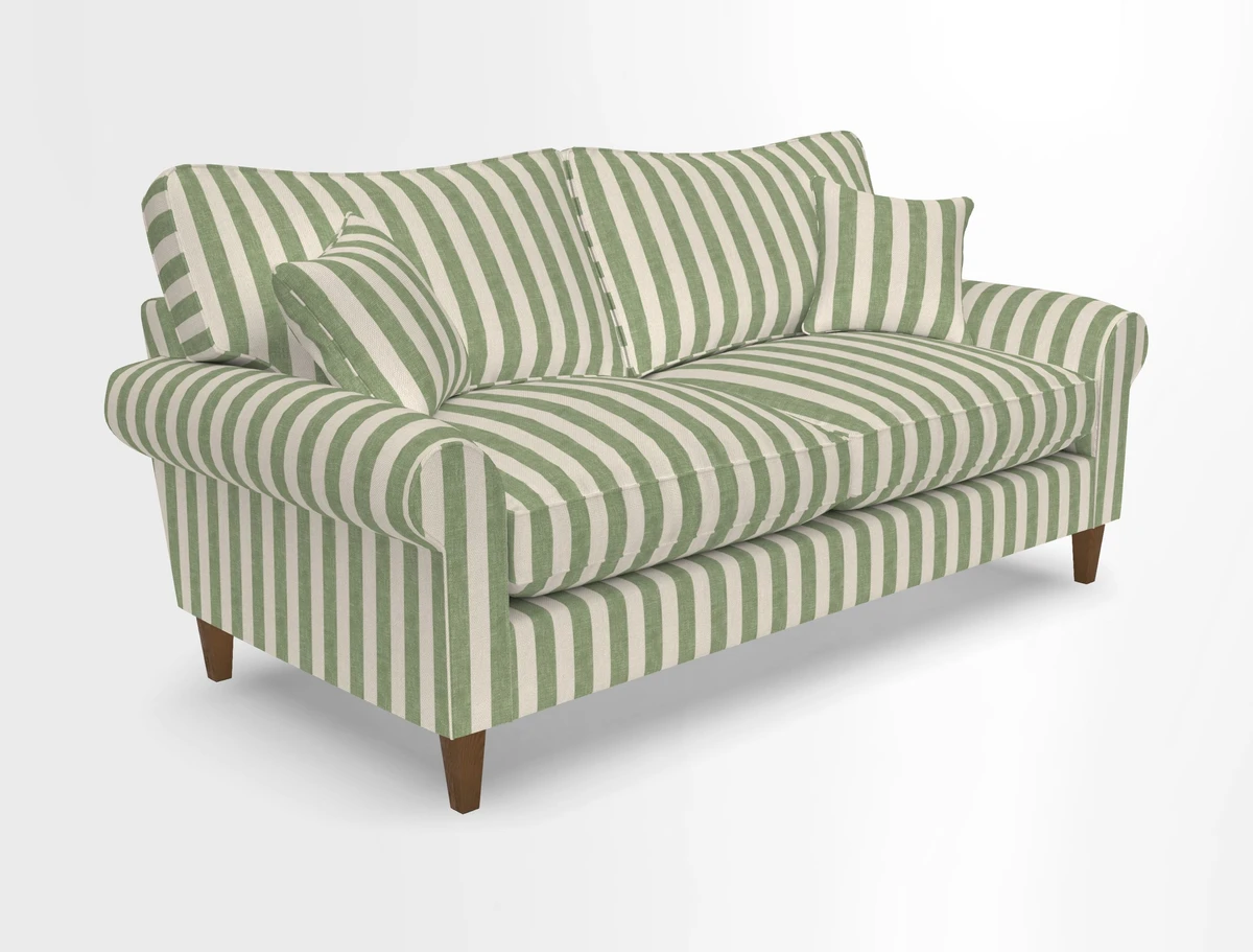 Waverley 3 Seater Sofa in Cloth 18 Bengal Stripe Indigo