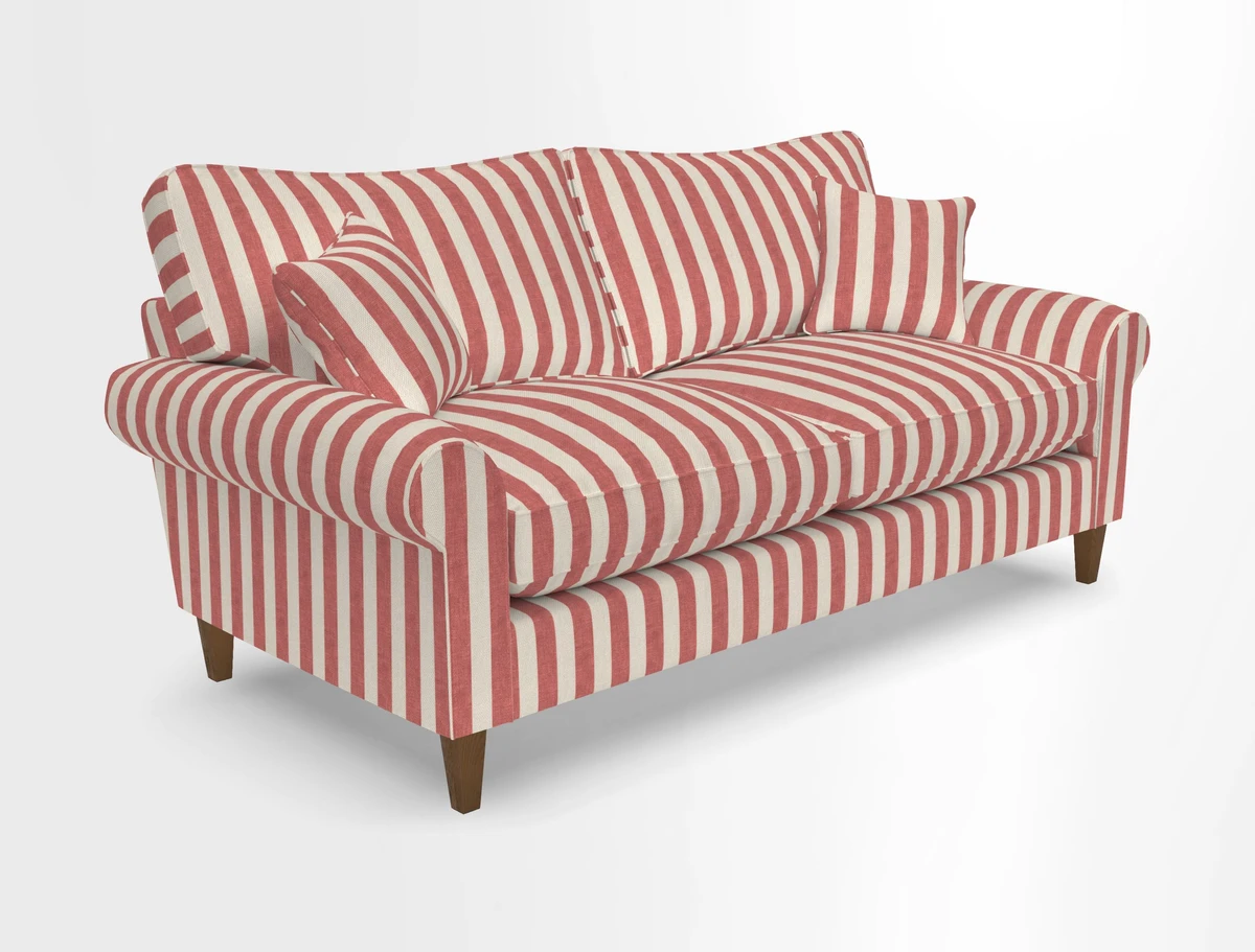 Waverley 3 Seater Sofa in Cloth 18 Bengal Stripe Indigo