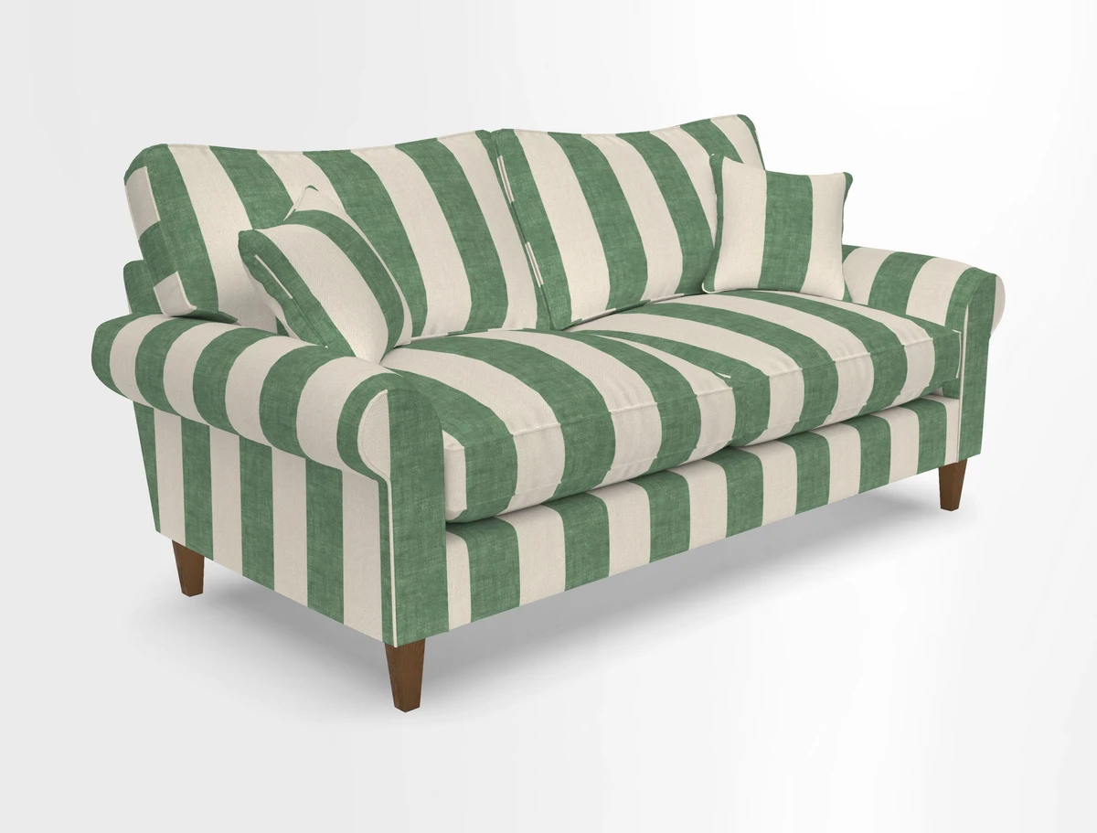 Waverley 3 Seater Sofa in Cloth 18 Bengal Stripe Indigo