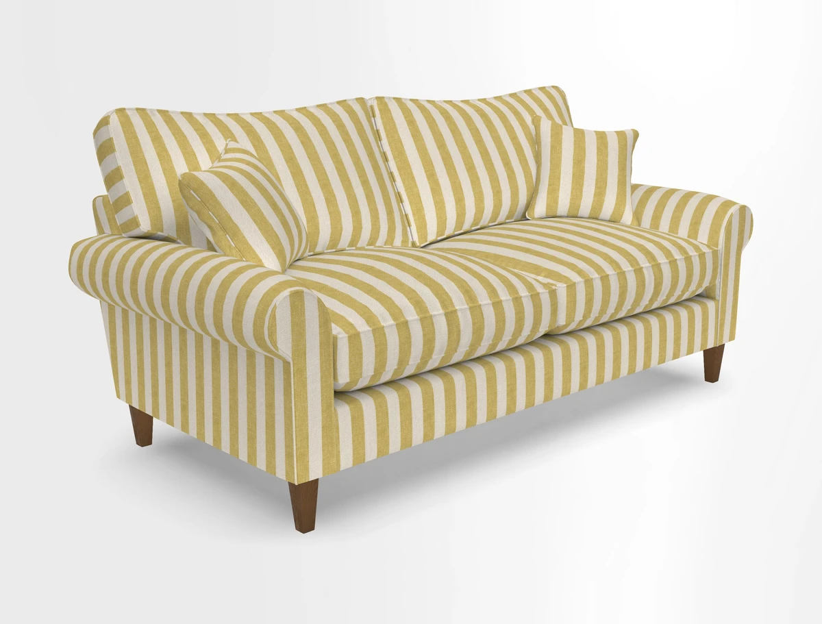 Waverley 3 Seater Sofa in Cloth 18 Bengal Stripe Indigo