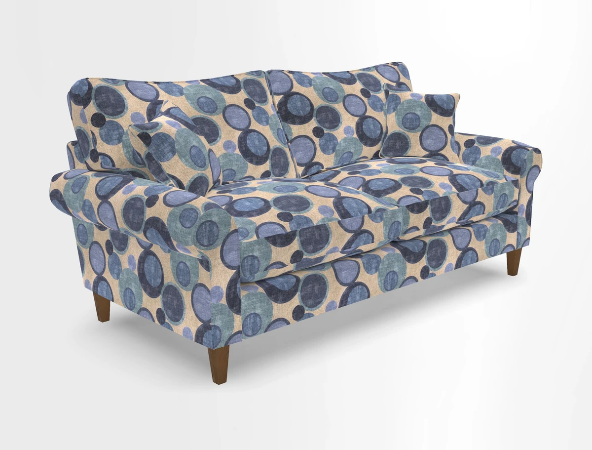 Waverley 3 Seater Sofa in Cloth 18 Bengal Stripe Indigo