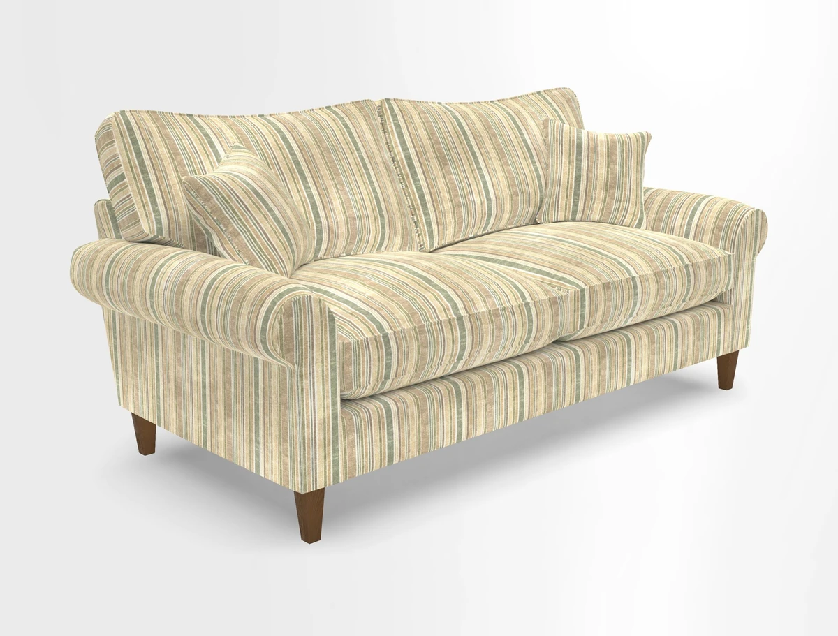 Waverley 3 Seater Sofa in Cloth 18 Bengal Stripe Indigo