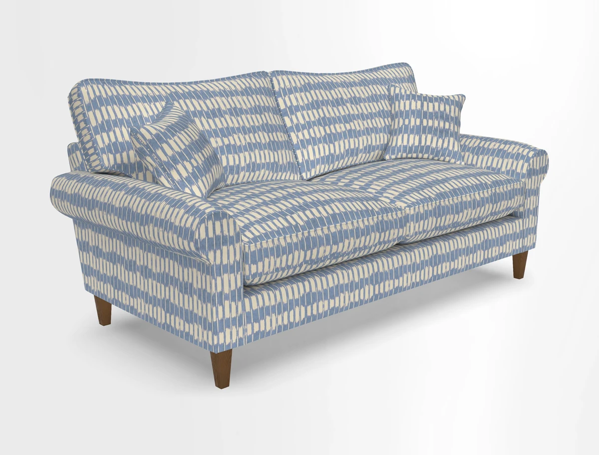 Waverley 3 Seater Sofa in Cloth 18 Bengal Stripe Indigo