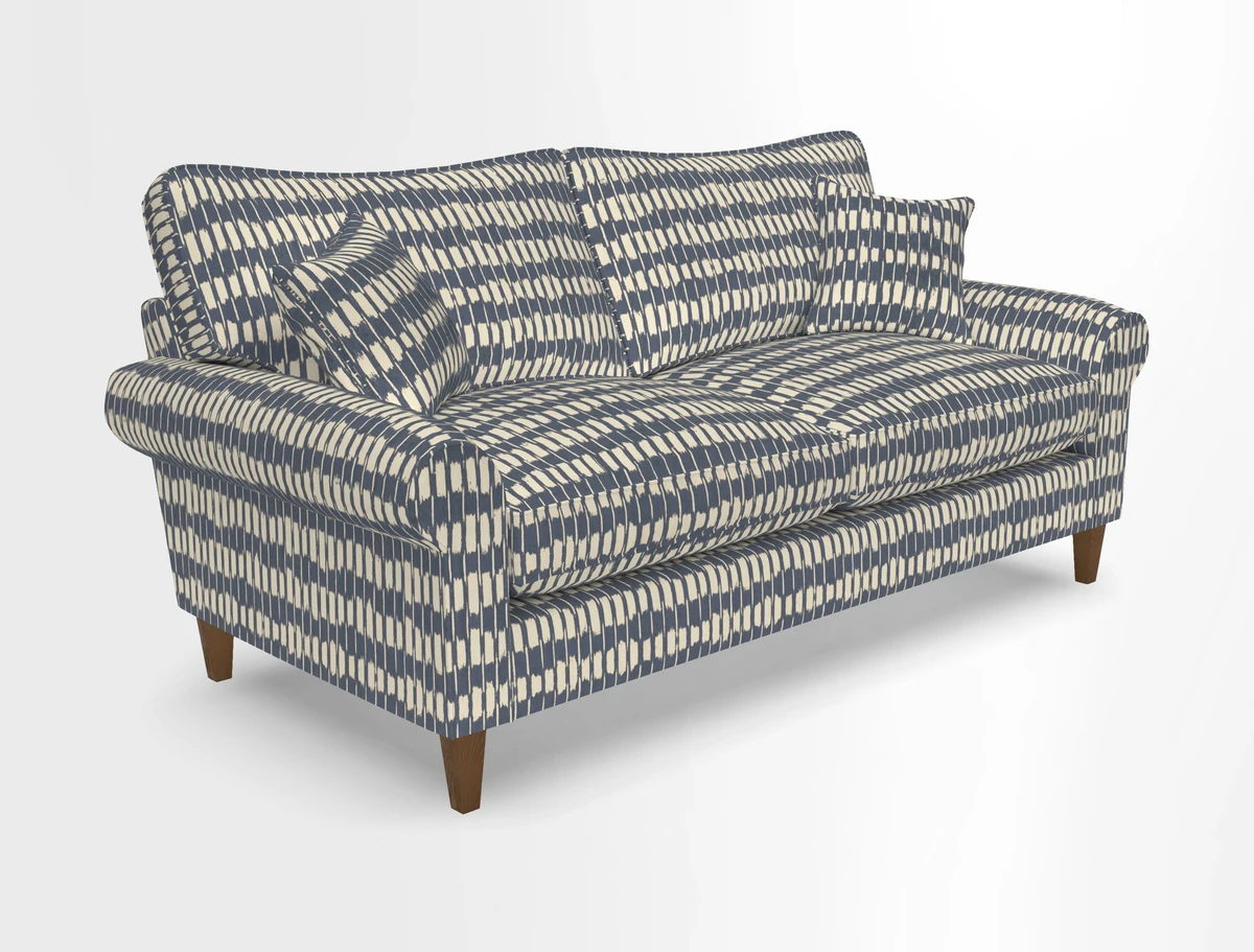Waverley 3 Seater Sofa in Cloth 18 Bengal Stripe Indigo
