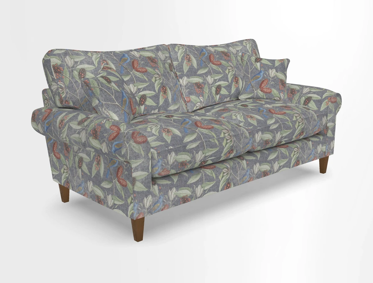 Waverley 3 Seater Sofa in Cloth 18 Bengal Stripe Indigo