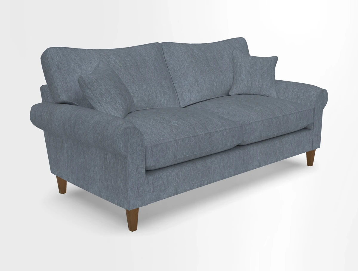 Waverley 3 Seater Sofa in Cloth 18 Bengal Stripe Indigo