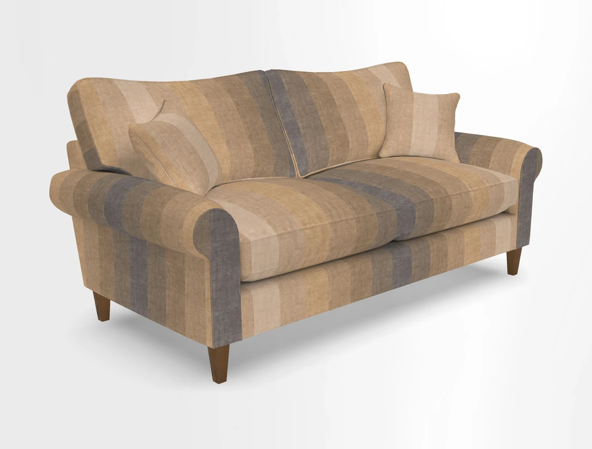Waverley 3 Seater Sofa in Cloth 18 Bengal Stripe Indigo