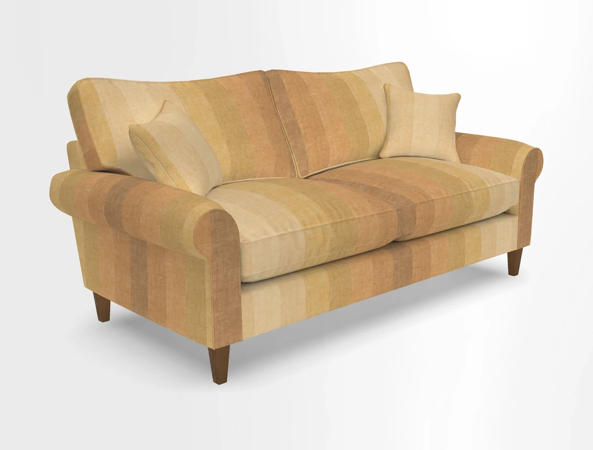 Waverley 3 Seater Sofa in Cloth 18 Bengal Stripe Indigo