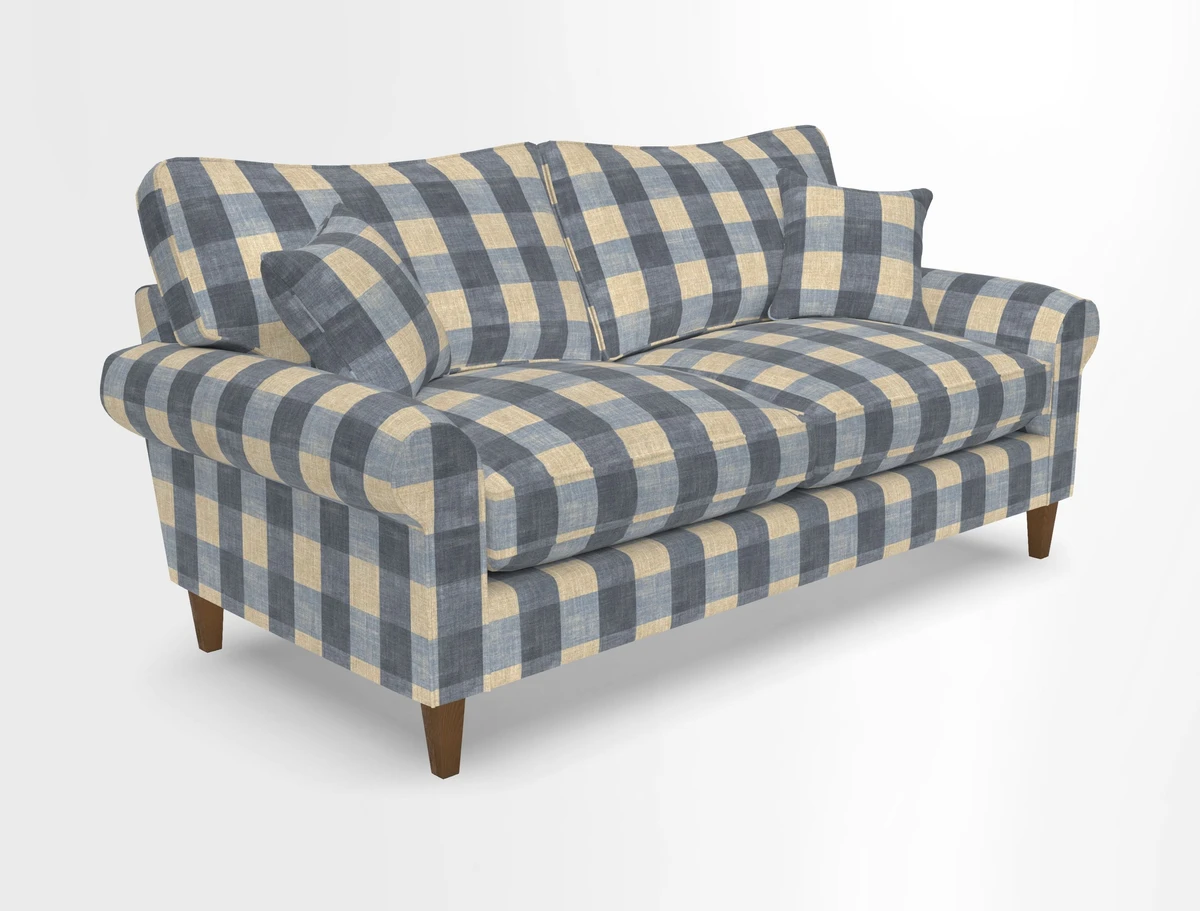 Waverley 3 Seater Sofa in Cloth 18 Bengal Stripe Indigo
