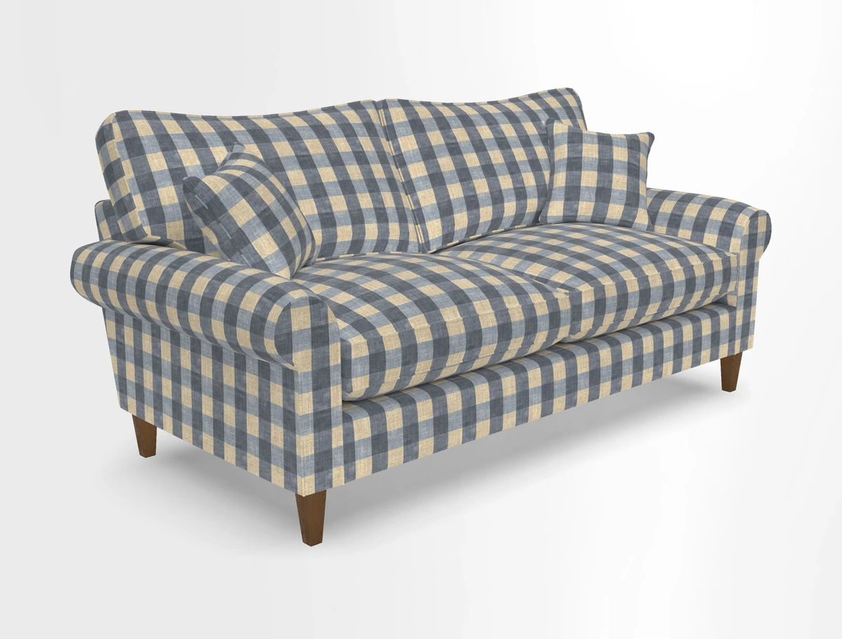 Waverley 3 Seater Sofa in Cloth 18 Bengal Stripe Indigo