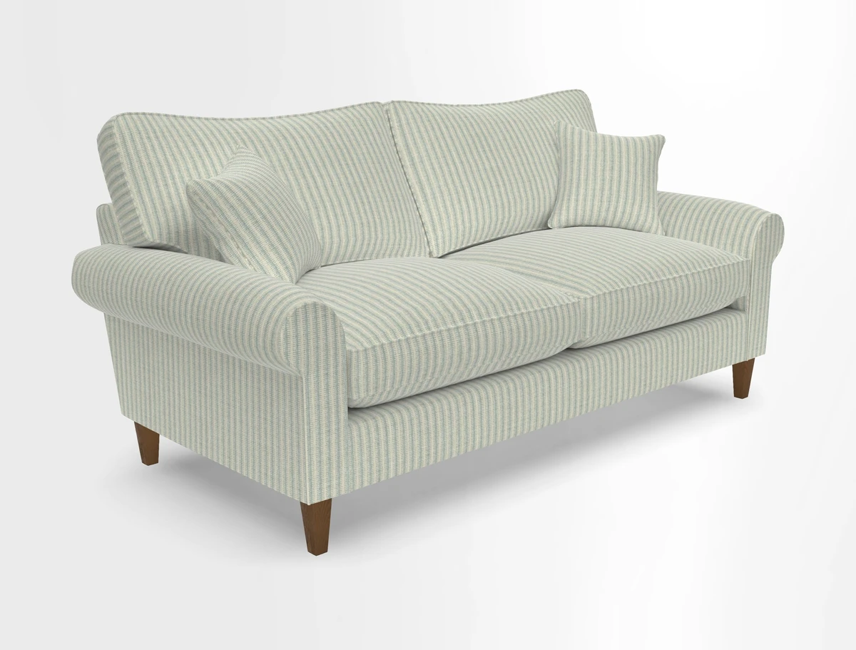Waverley 3 Seater Sofa in Cloth 18 Bengal Stripe Indigo