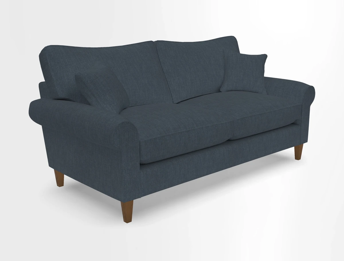 Waverley 3 Seater Sofa in Cloth 18 Bengal Stripe Indigo