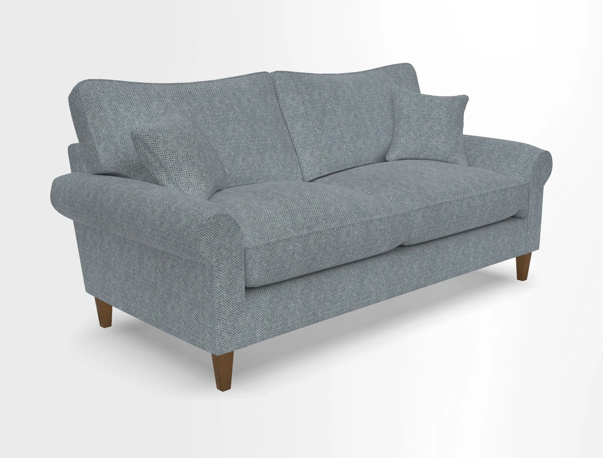 Waverley 3 Seater Sofa in Cloth 18 Bengal Stripe Indigo