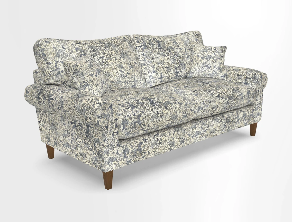 Waverley 3 Seater Sofa in Cloth 18 Bengal Stripe Indigo