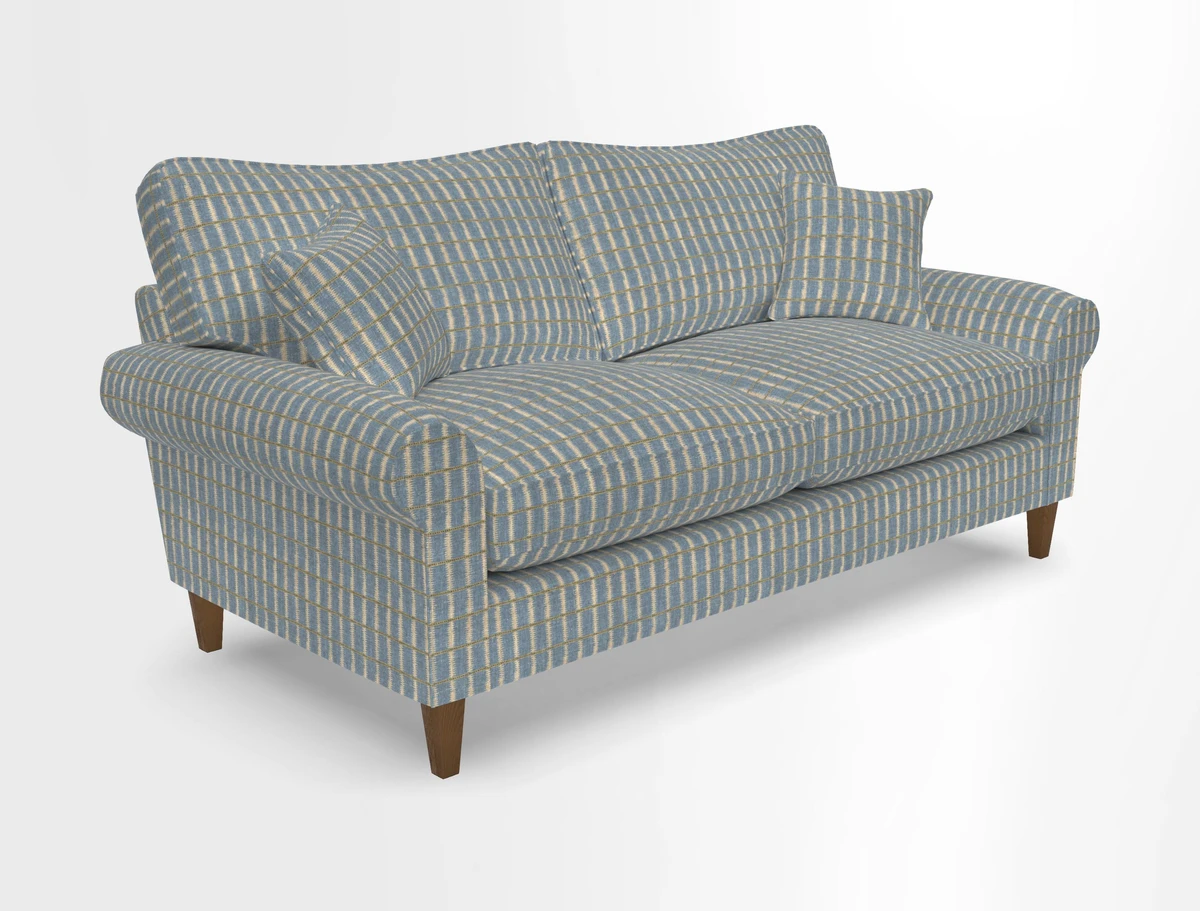 Waverley 3 Seater Sofa in Cloth 18 Bengal Stripe Indigo