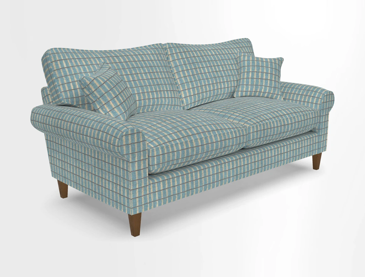 Waverley 3 Seater Sofa in Cloth 18 Bengal Stripe Indigo