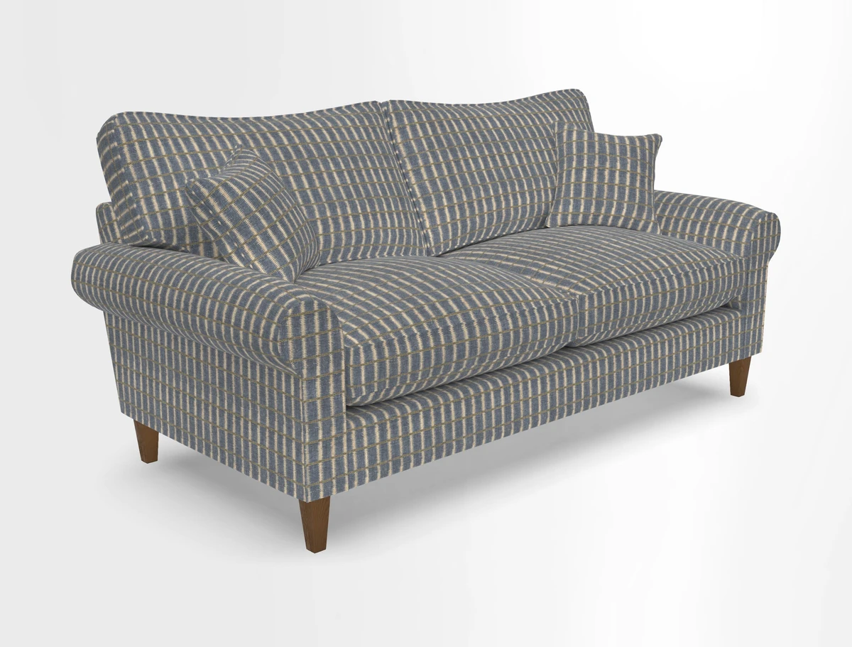 Waverley 3 Seater Sofa in Cloth 18 Bengal Stripe Indigo