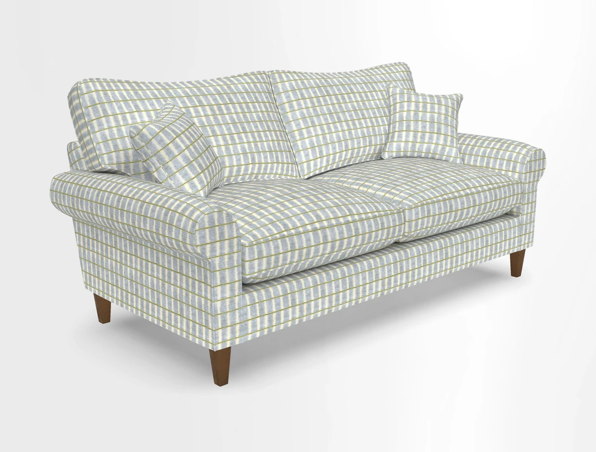 Waverley 3 Seater Sofa in Cloth 18 Bengal Stripe Indigo