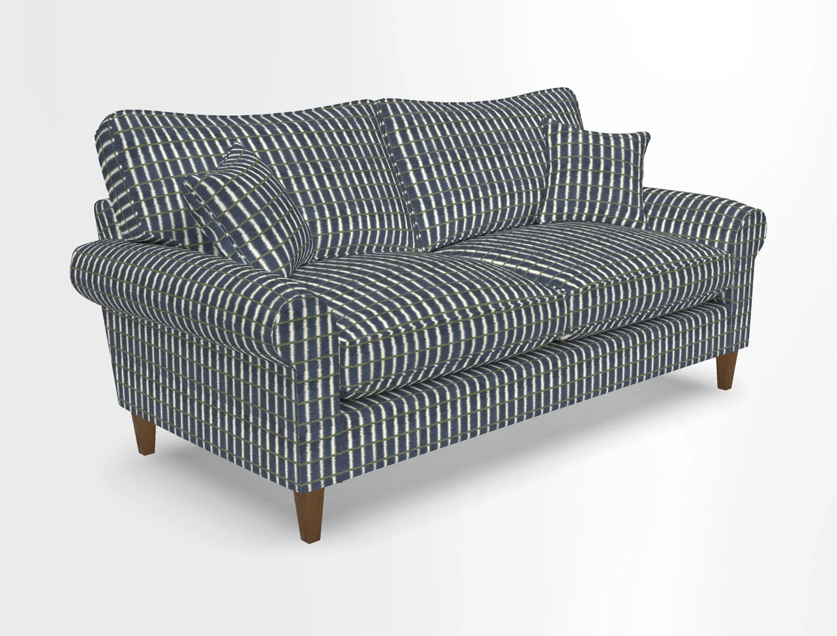 Waverley 3 Seater Sofa in Cloth 18 Bengal Stripe Indigo