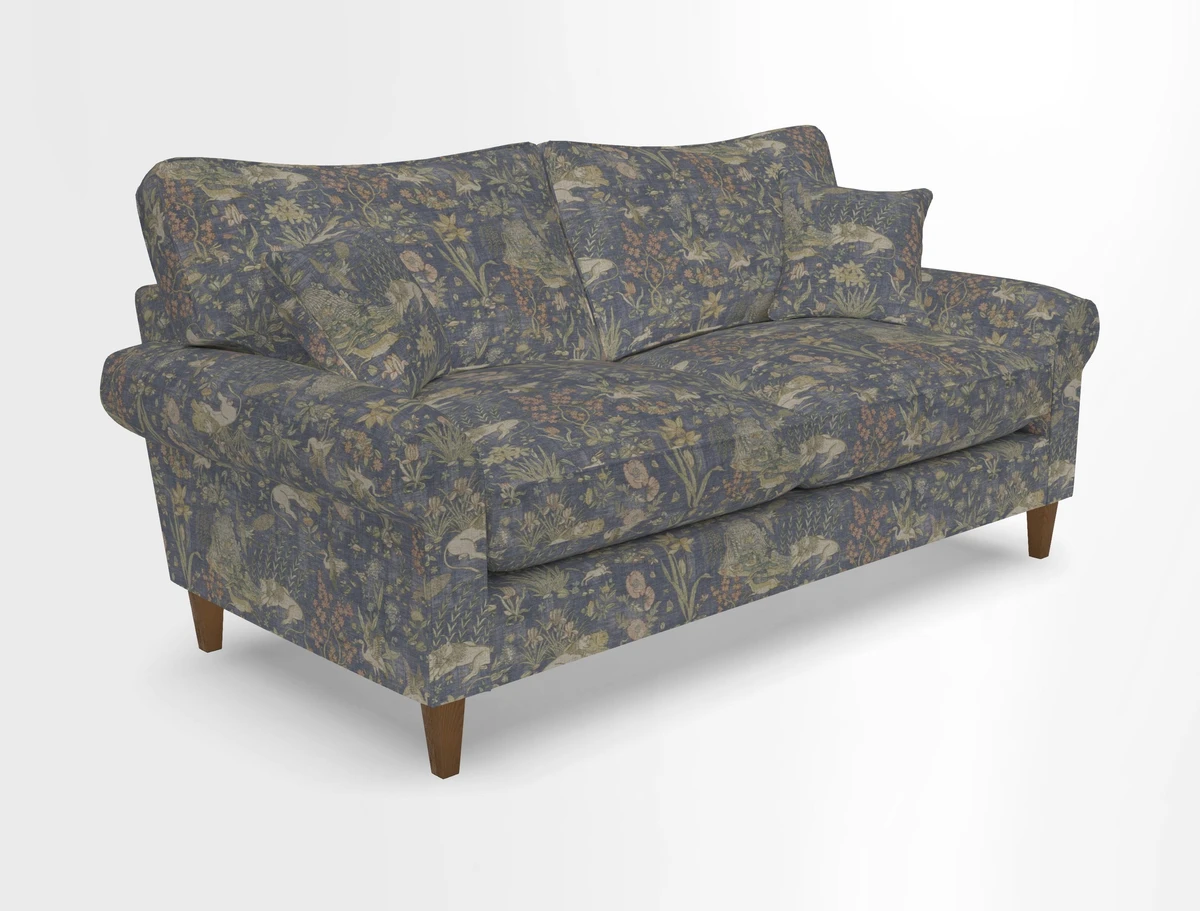 Waverley 3 Seater Sofa in Cloth 18 Bengal Stripe Indigo