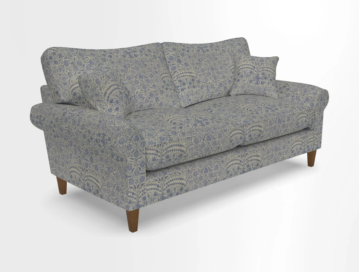 Waverley 3 Seater Sofa in Cloth 18 Bengal Stripe Indigo