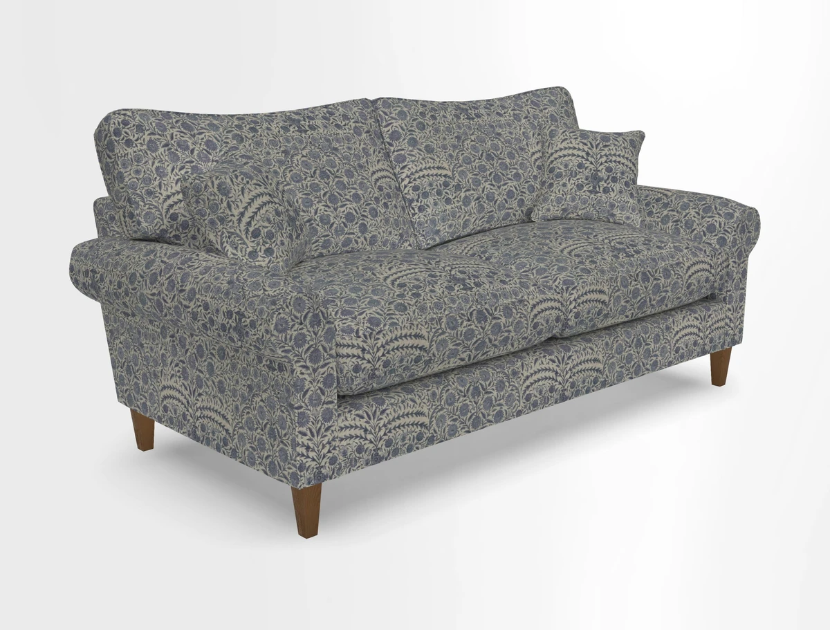 Waverley 3 Seater Sofa in Cloth 18 Bengal Stripe Indigo