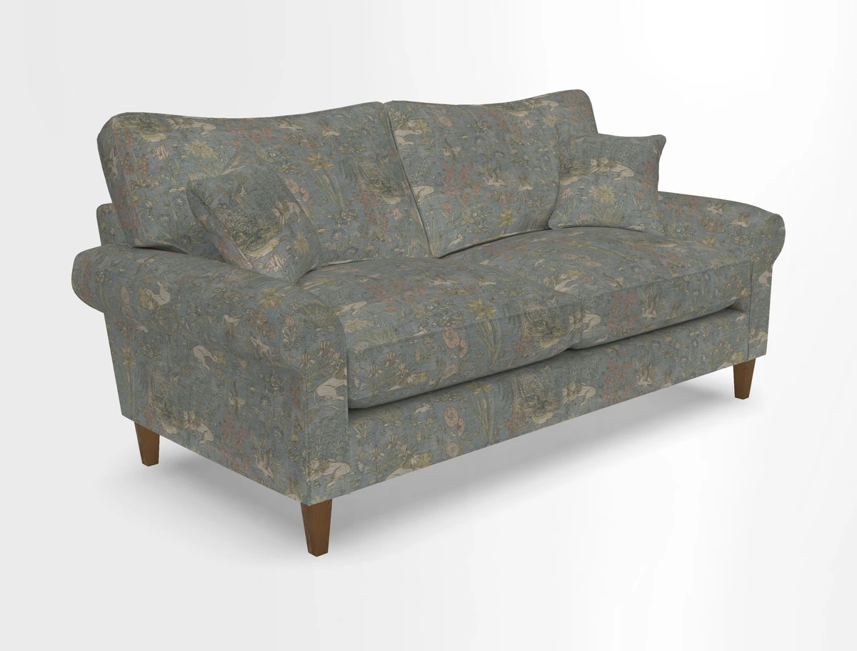 Waverley 3 Seater Sofa in Cloth 18 Bengal Stripe Indigo