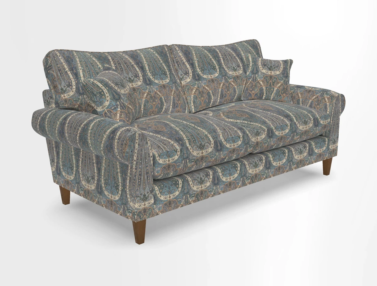 Waverley 3 Seater Sofa in Cloth 18 Bengal Stripe Indigo