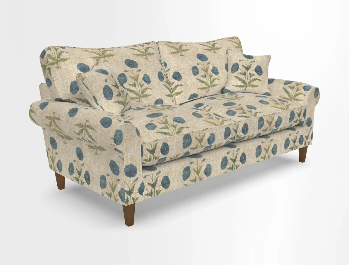 Waverley 3 Seater Sofa in Cloth 18 Bengal Stripe Indigo