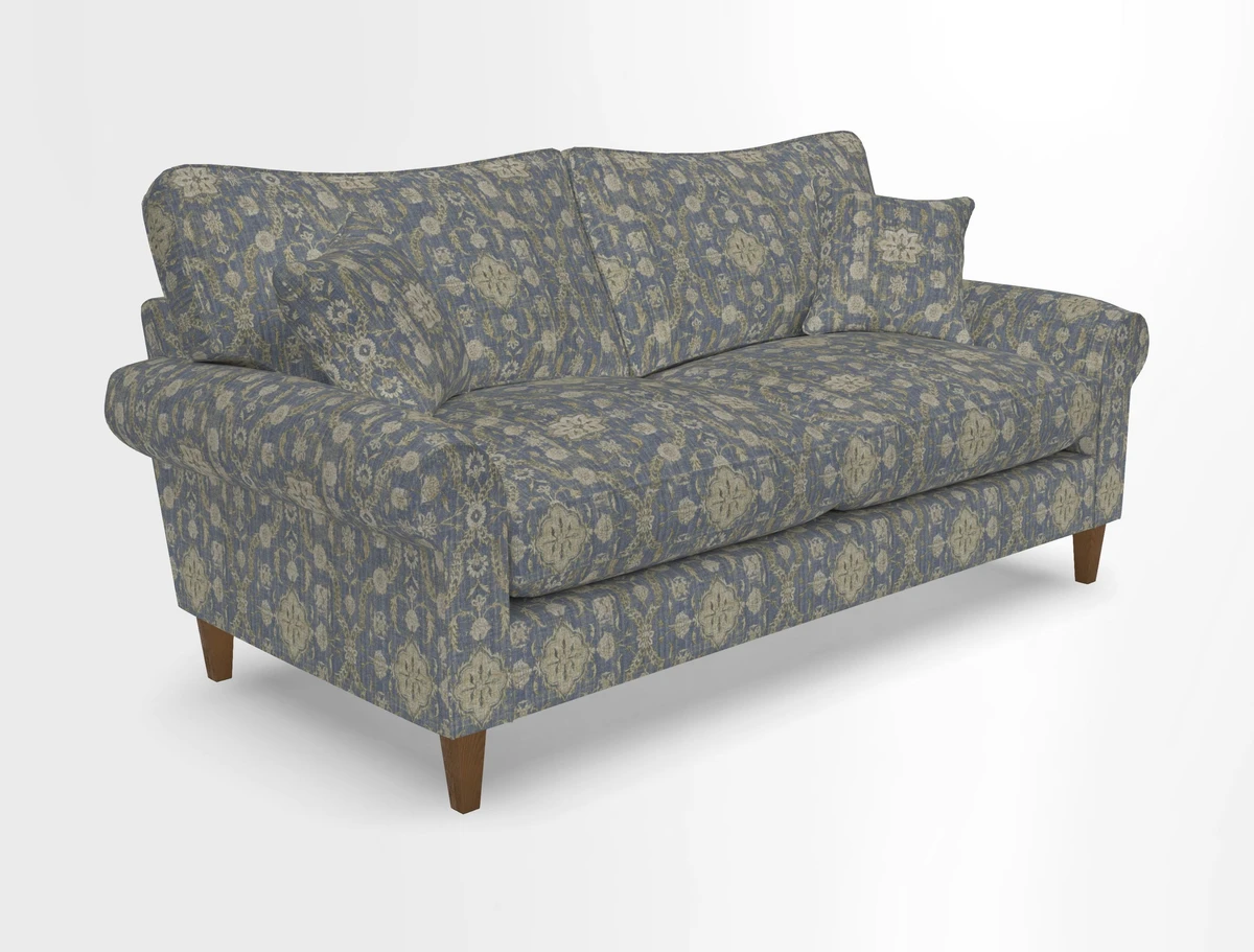 Waverley 3 Seater Sofa in Cloth 18 Bengal Stripe Indigo