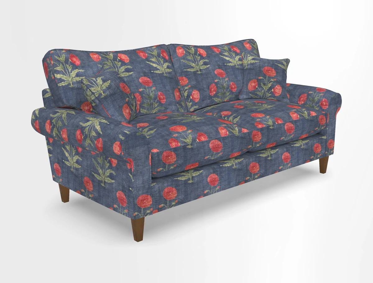 Waverley 3 Seater Sofa in Cloth 18 Bengal Stripe Indigo