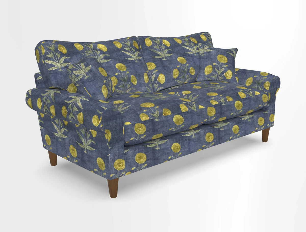 Waverley 3 Seater Sofa in Cloth 18 Bengal Stripe Indigo