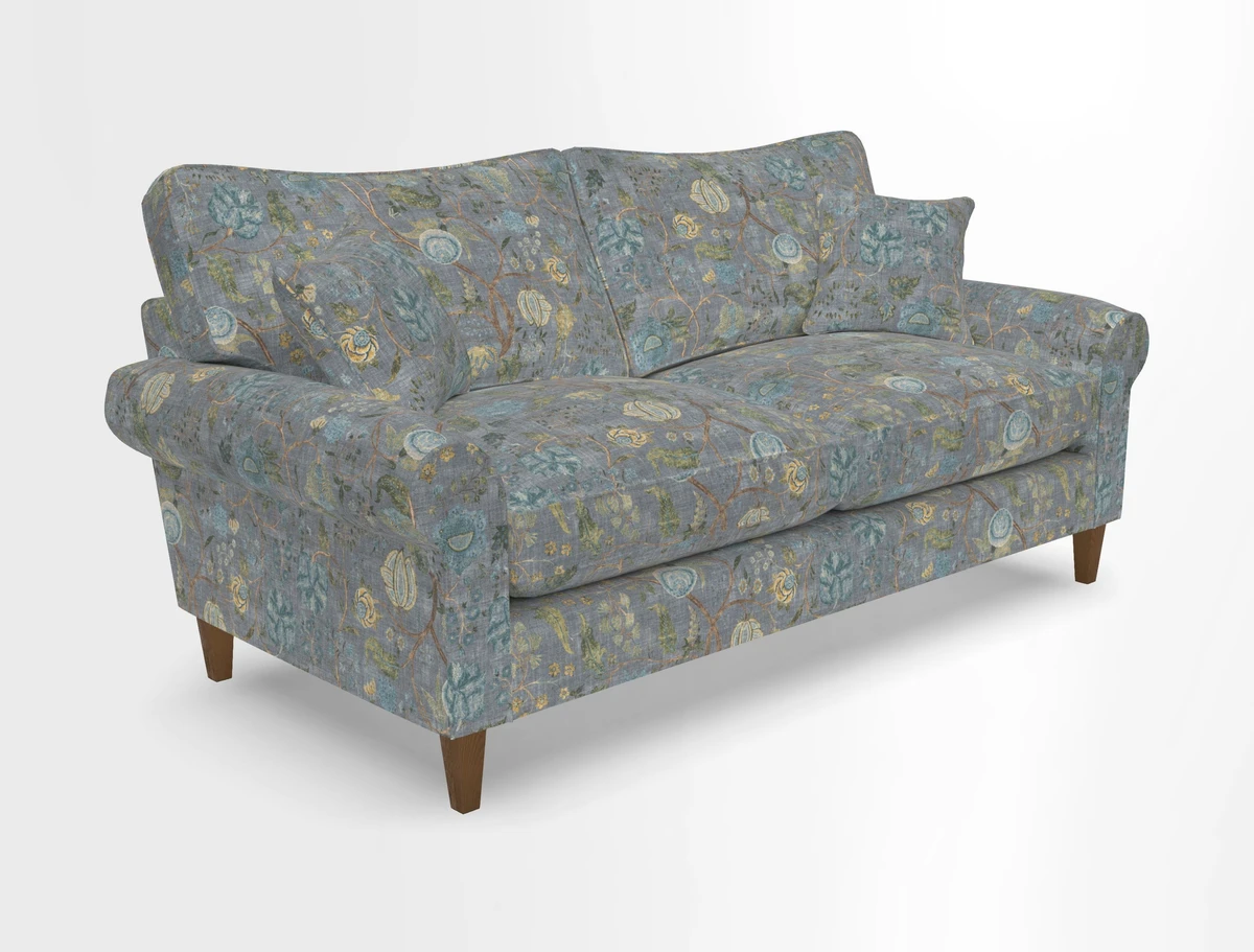 Waverley 3 Seater Sofa in Cloth 18 Bengal Stripe Indigo