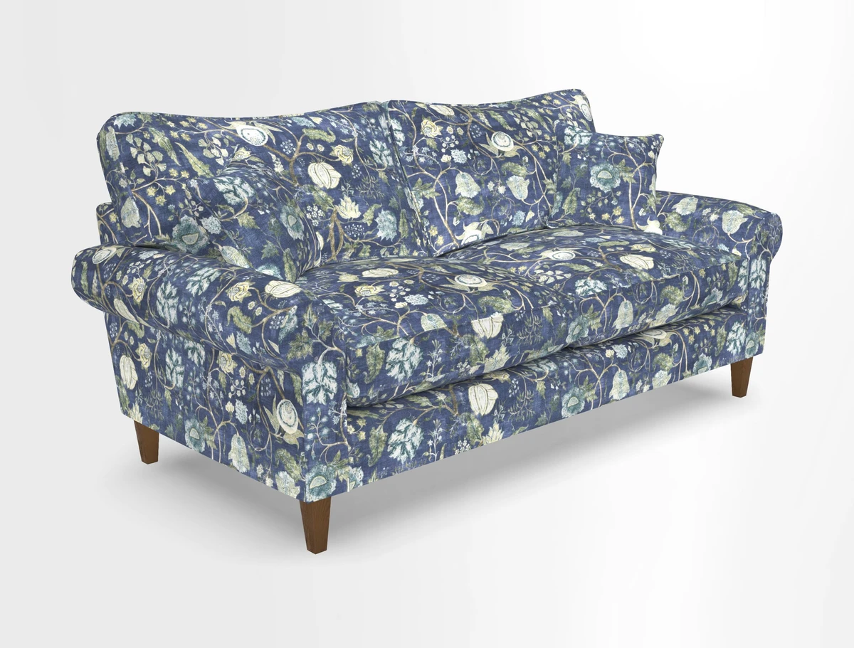 Waverley 3 Seater Sofa in Cloth 18 Bengal Stripe Indigo
