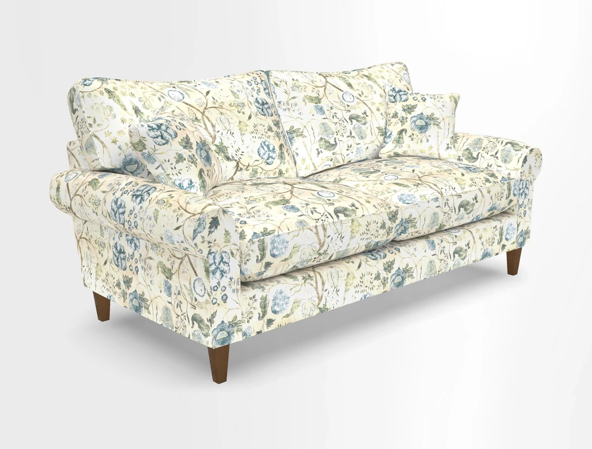 Waverley 3 Seater Sofa in Cloth 18 Bengal Stripe Indigo