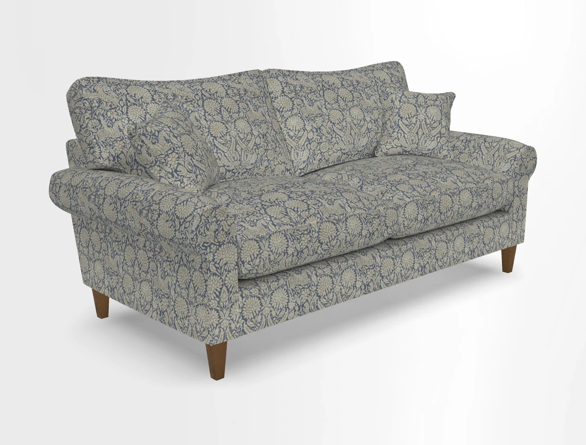 Waverley 3 Seater Sofa in Cloth 18 Bengal Stripe Indigo