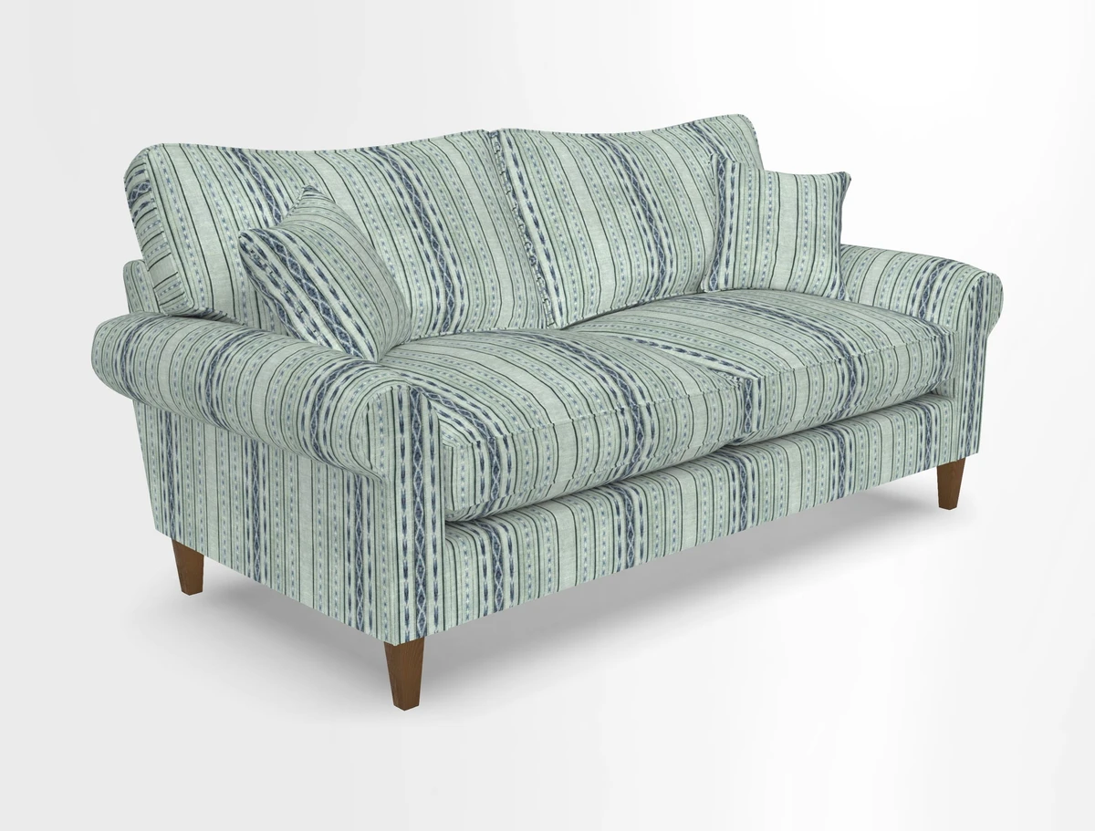 Waverley 3 Seater Sofa in Cloth 18 Bengal Stripe Indigo