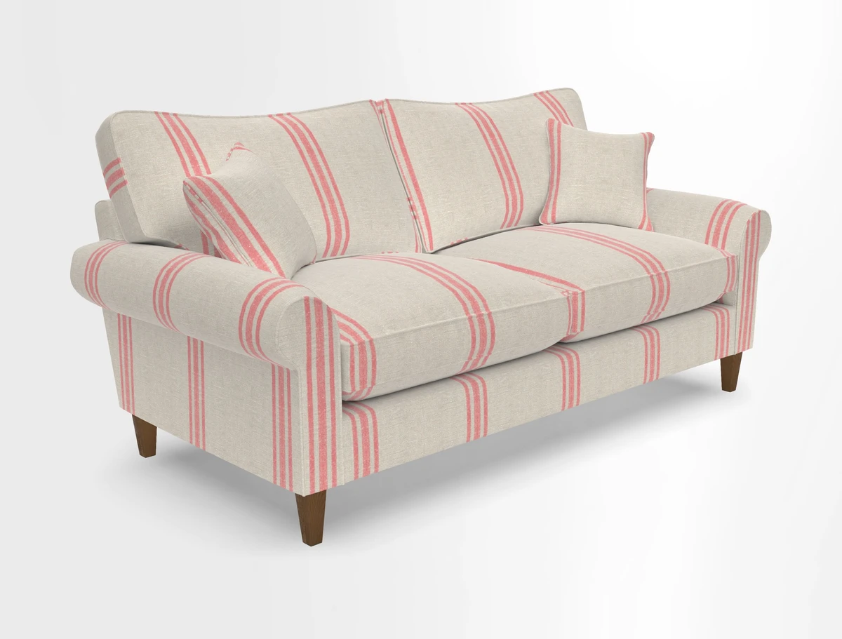Waverley 3 Seater Sofa in Cloth 18 Bengal Stripe Indigo