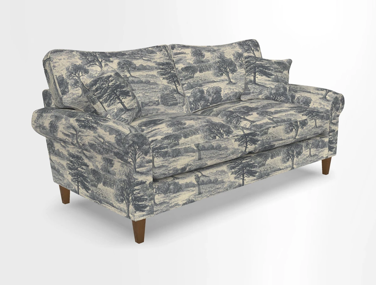 Waverley 3 Seater Sofa in Cloth 18 Bengal Stripe Indigo