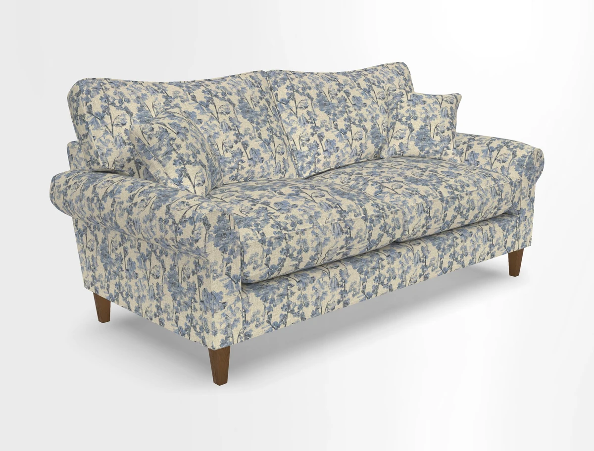 Waverley 3 Seater Sofa in Cloth 18 Bengal Stripe Indigo