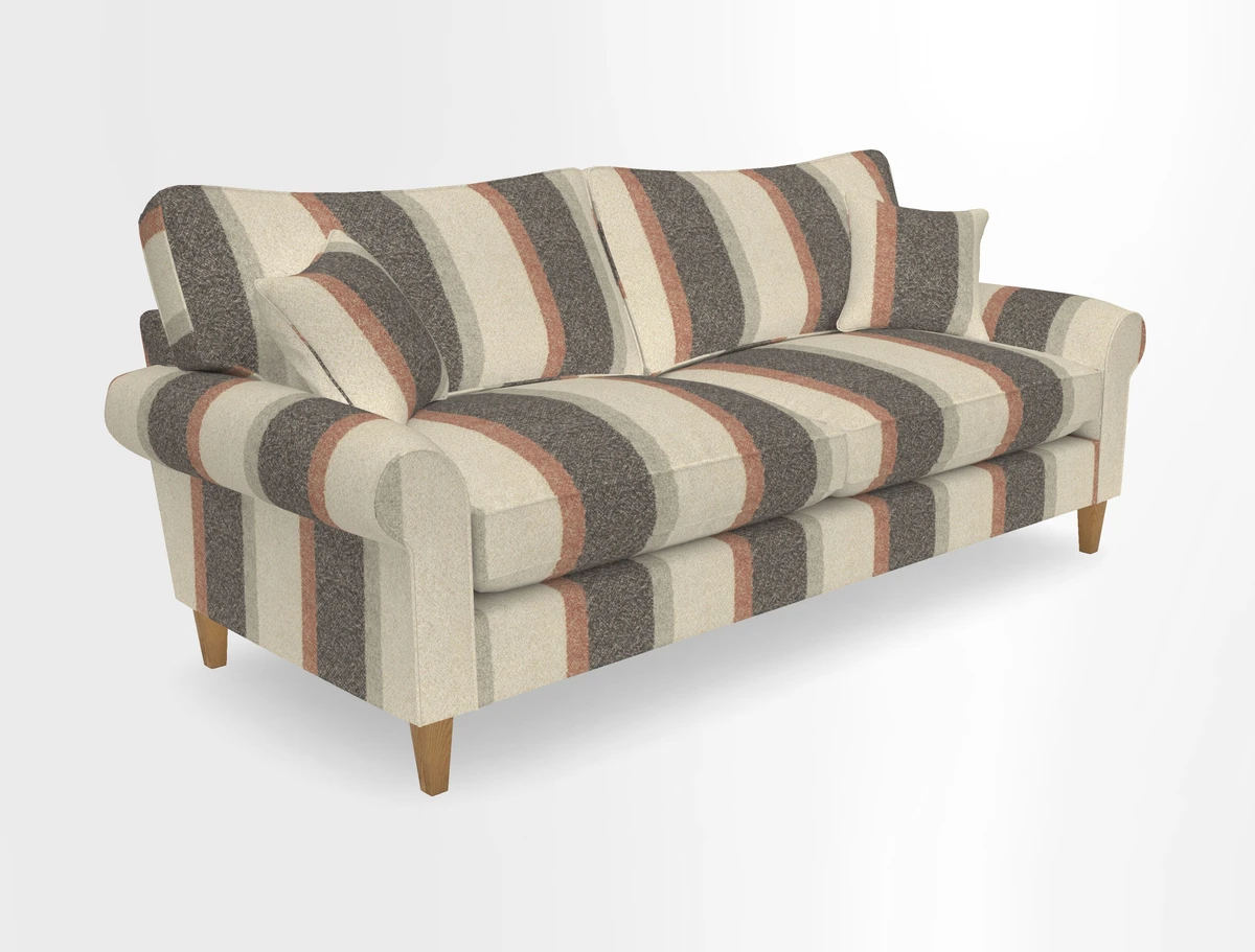Waverley 4 Seater Sofa in Cloth 18 Bengal Stripe Indigo