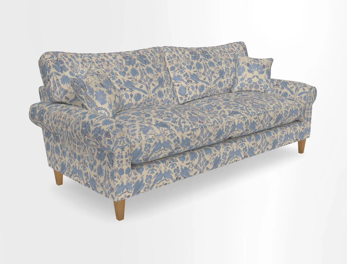 Waverley 4 Seater Sofa in Cloth 18 Bengal Stripe Indigo