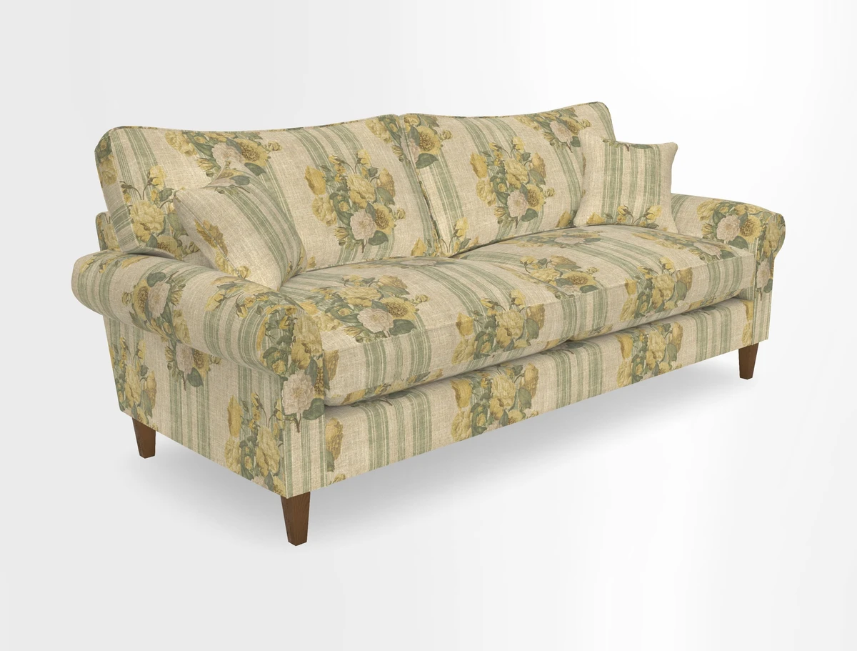 Waverley 4 Seater Sofa in Cloth 18 Bengal Stripe Indigo