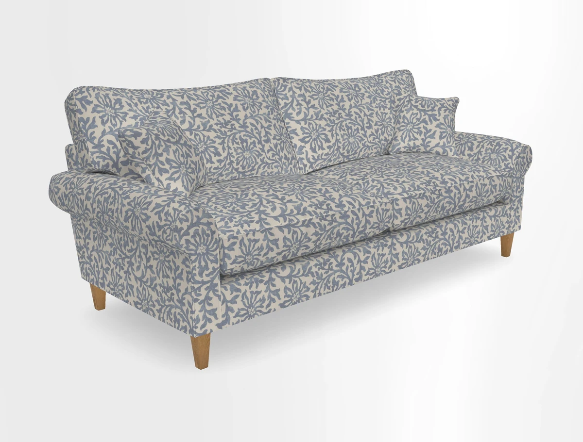 Waverley 4 Seater Sofa in Cloth 18 Bengal Stripe Indigo