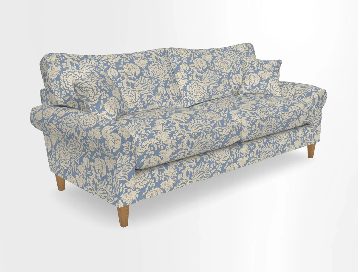 Waverley 4 Seater Sofa in Cloth 18 Bengal Stripe Indigo