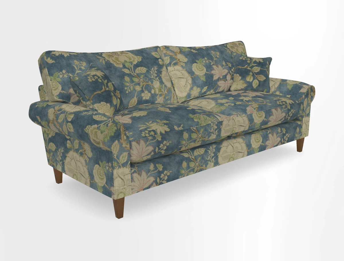Waverley 4 Seater Sofa in Cloth 18 Bengal Stripe Indigo