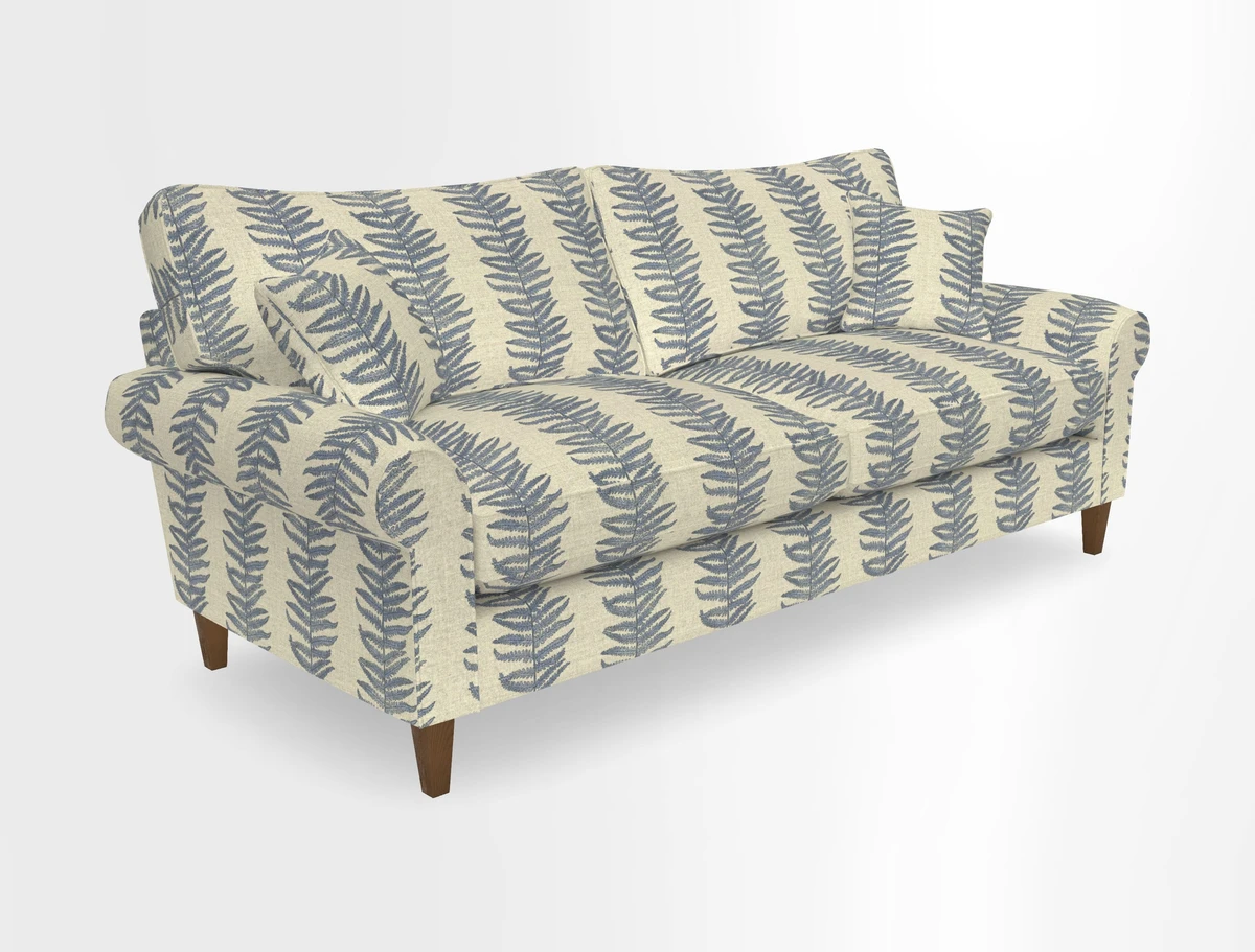 Waverley 4 Seater Sofa in Cloth 18 Bengal Stripe Indigo