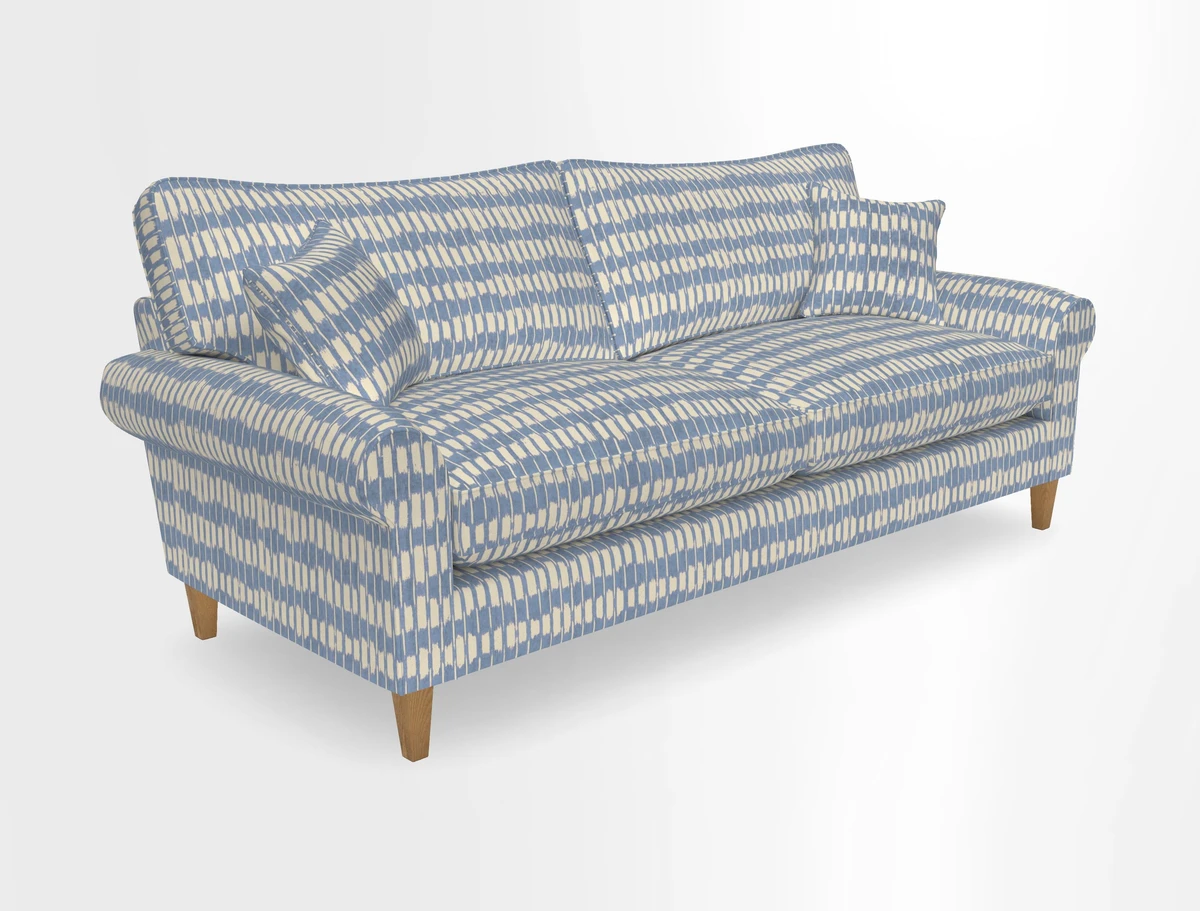 Waverley 4 Seater Sofa in Cloth 18 Bengal Stripe Indigo