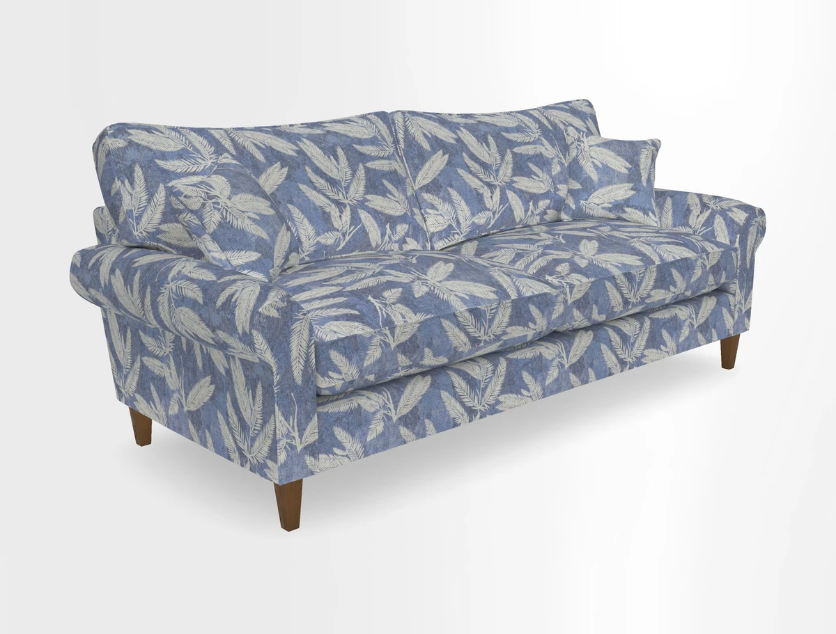 Waverley 4 Seater Sofa in Cloth 18 Bengal Stripe Indigo