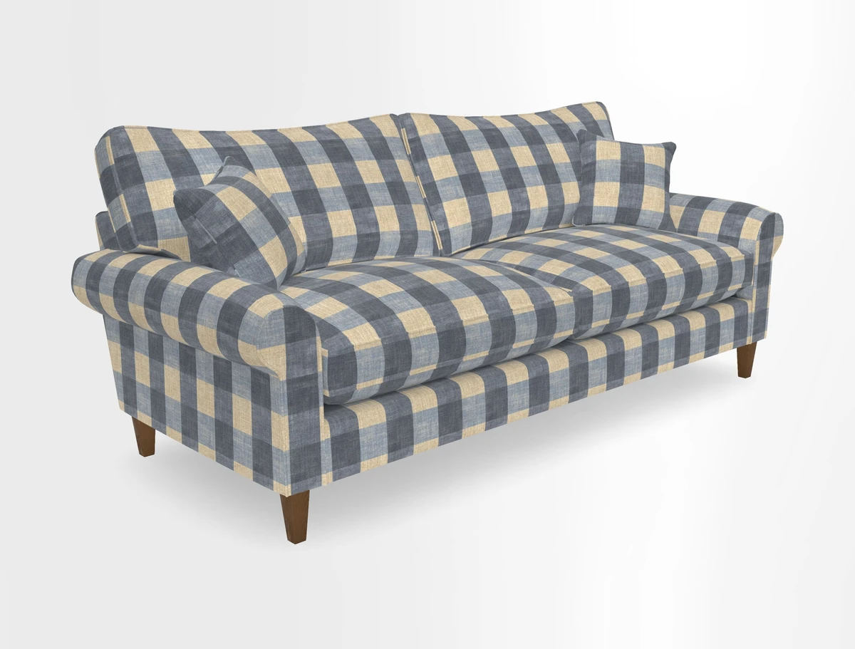 Waverley 4 Seater Sofa in Cloth 18 Bengal Stripe Indigo